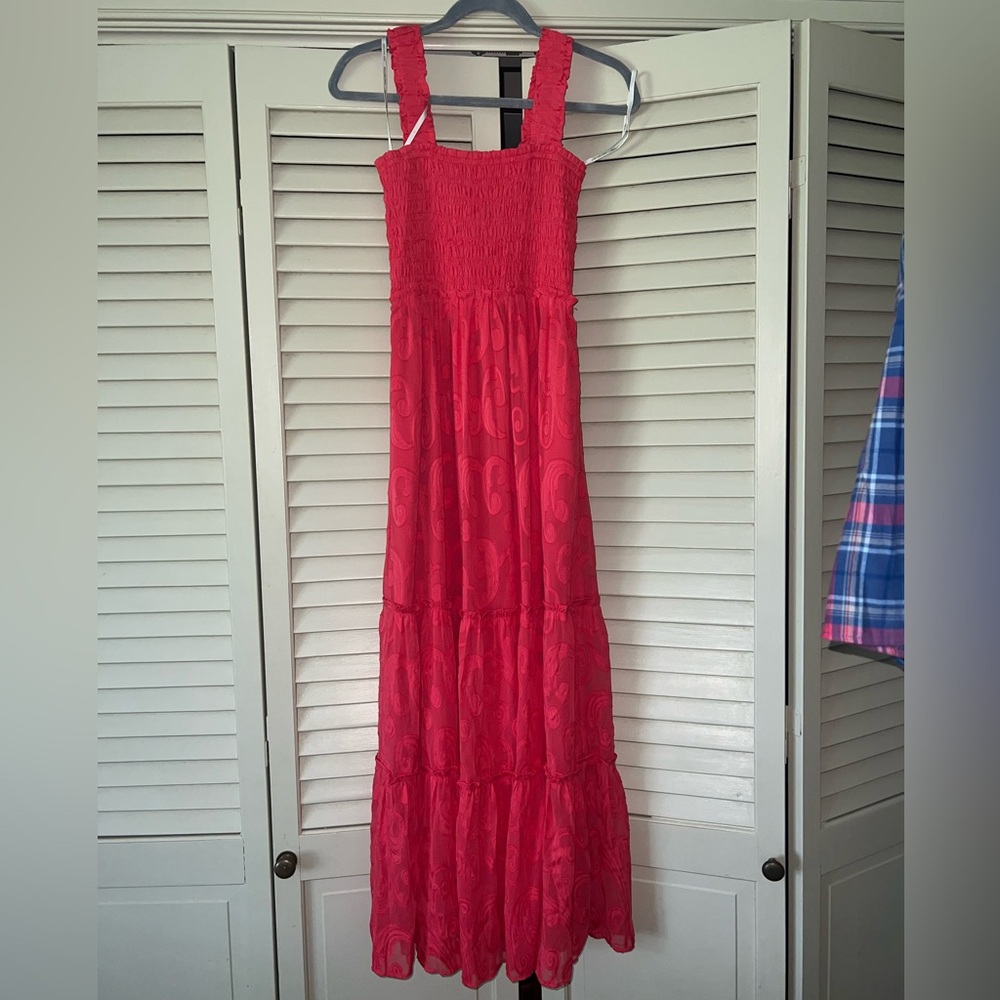 Lilly Pulitzer Hadly Smocked Red Maxi Dress